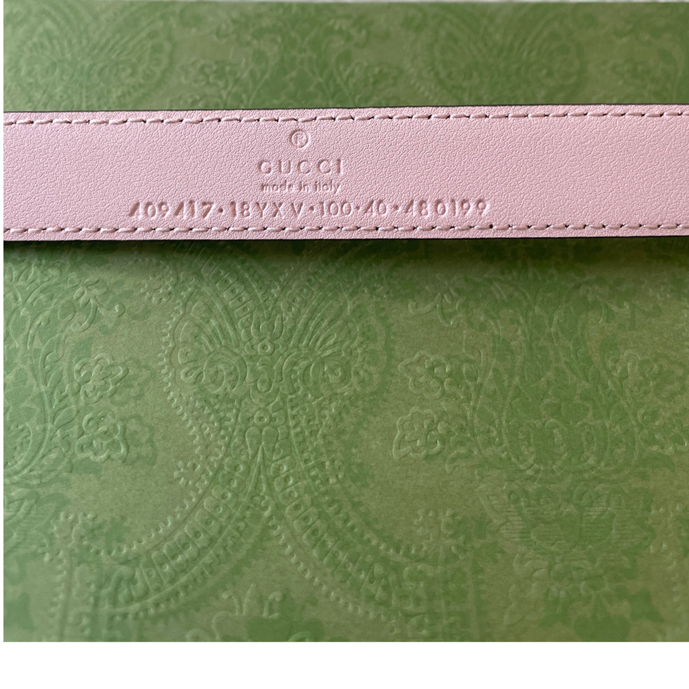 NEW GUCCI BELT Pink Marmont GG Leather Thin 409417 Sz 100 Cm 39 In - Picture 16 of 16